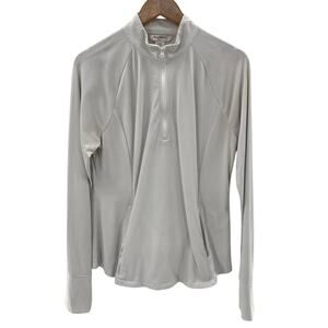 Tommy Bahama Golf Quarter Zip Light Gray Textured Lightweight Golf Shirt Top XL